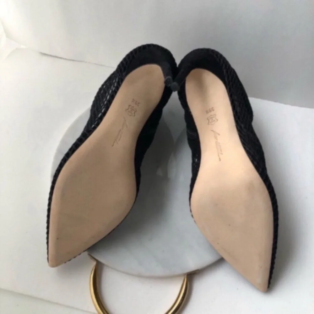 NEW BRIAN ATWOOD Black Mesh Ankle Boots